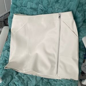 White Faux leather mini skirt